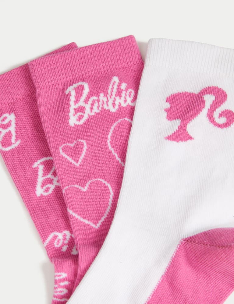 3pk Cotton Rich Barbie Socks 6 Small 7 Large
