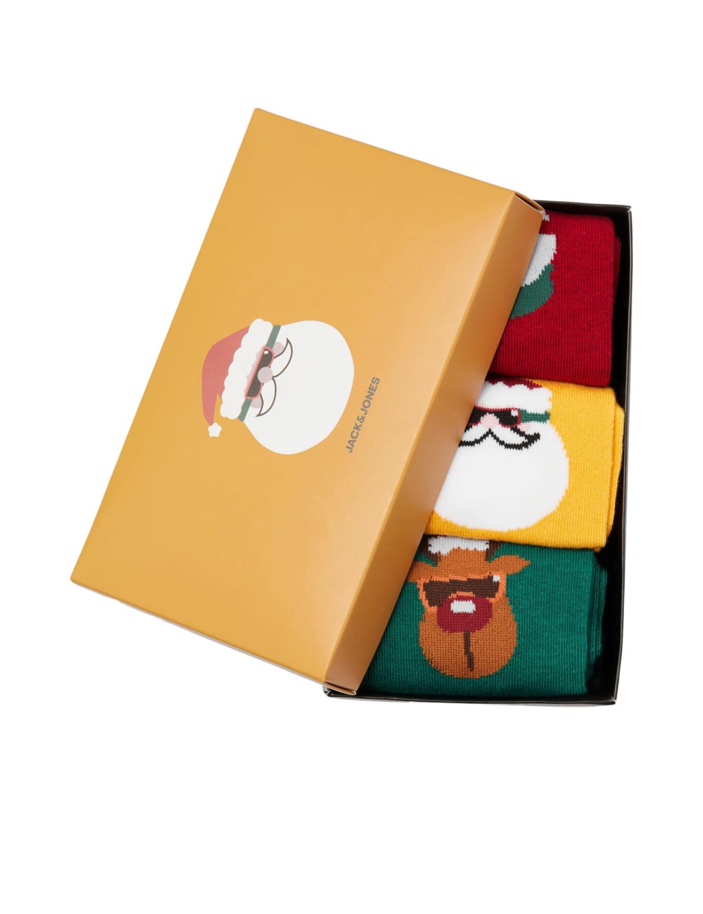 3pk Cotton Rich Christmas Socks Gift Box QT JACK & JONES JUNIOR M&S