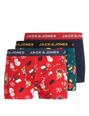 3pk Cotton Rich Christmas Trunks (8 - 16 Yrs) Image 2 of 4