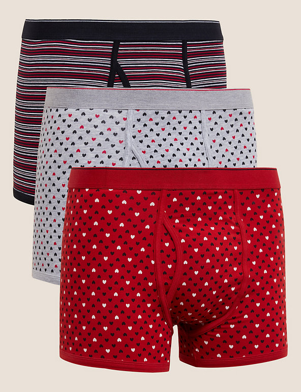 3pk Cotton Rich Cool & Fresh™ Trunks Image 1 of 3
