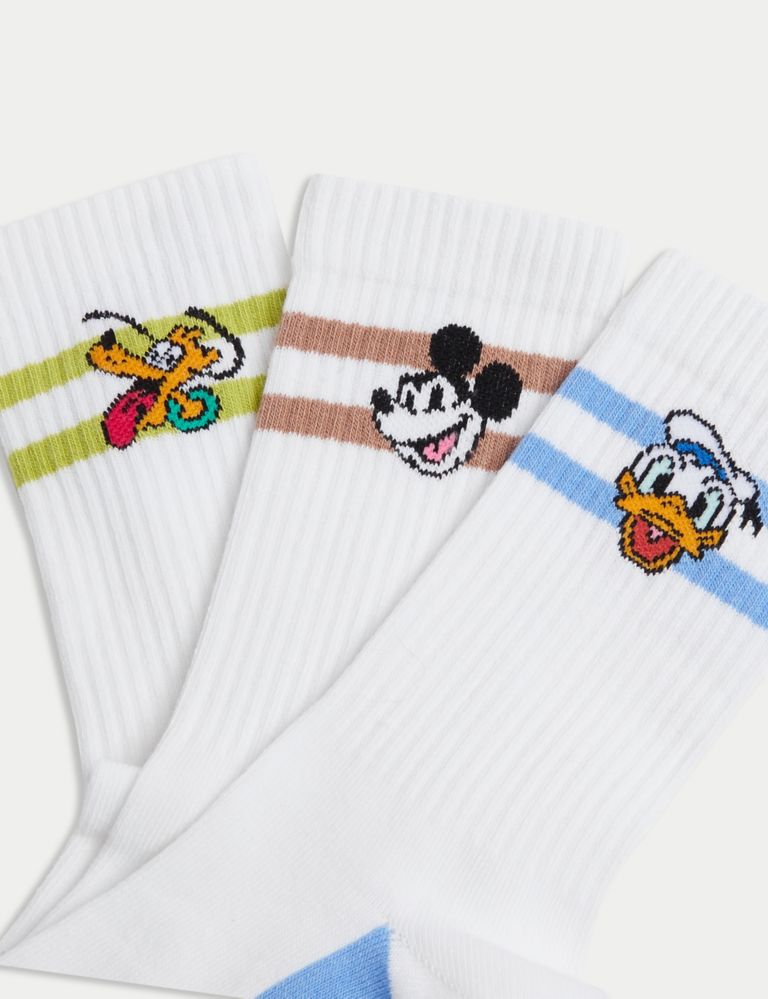 3pk Cotton Rich Disney™ Ribbed Socks (8.5 Small - 7 Large) 2 of 2