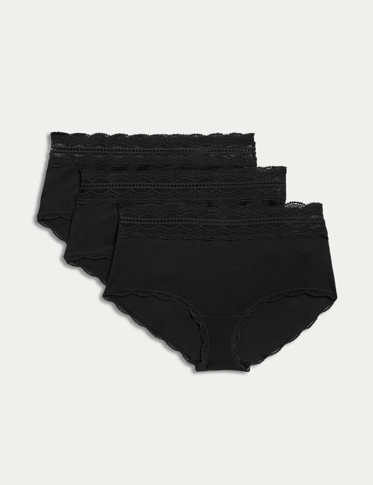 Midi Knickers in black - Recycled Classic Lace Support