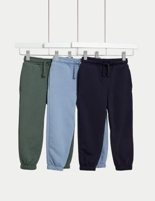 3pk Cotton Rich Joggers (2-8 Yrs) Image 1 of 2