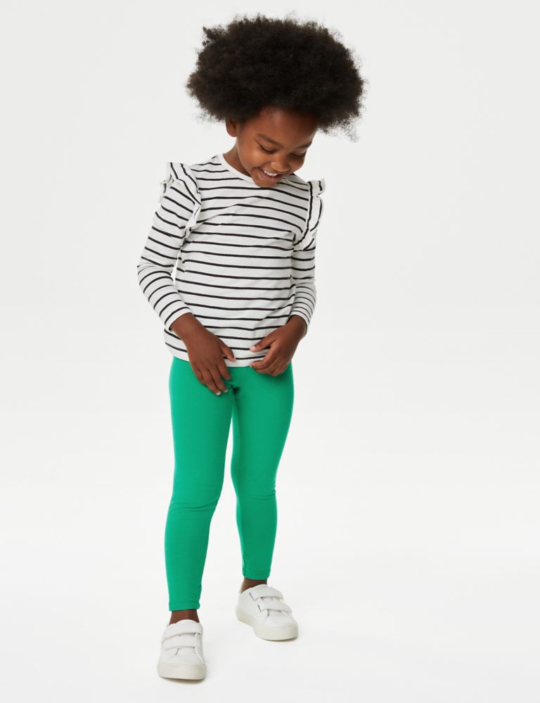 5pk Cotton Rich Leggings with Stretch (6-16 Yrs), M&S Collection