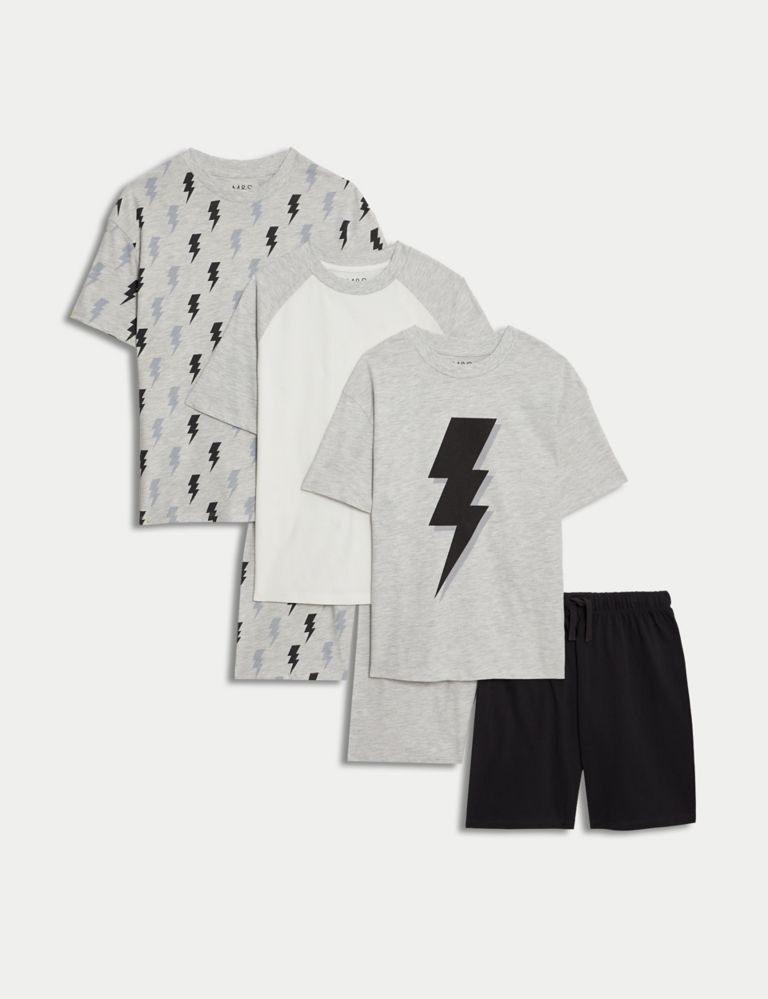 3pk Cotton Rich Lightning Pyjama Sets (6-16 Yrs) 1 of 1