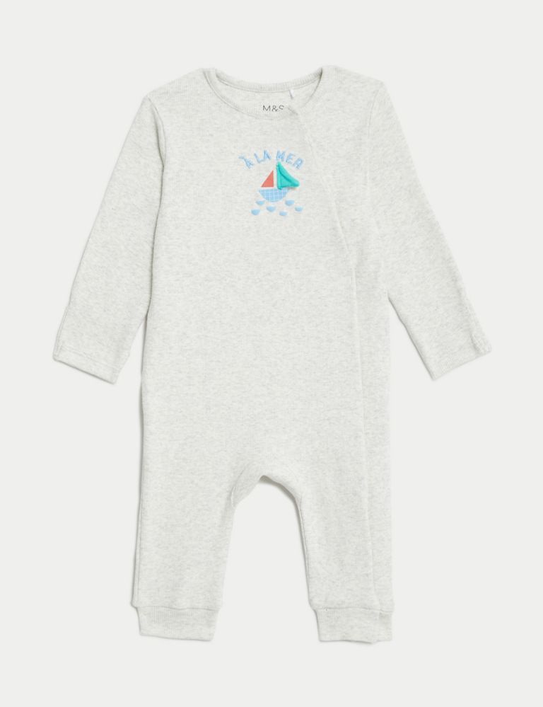 3pk Cotton Rich Nautical Sleepsuits (0-3 Yrs) 2 of 5