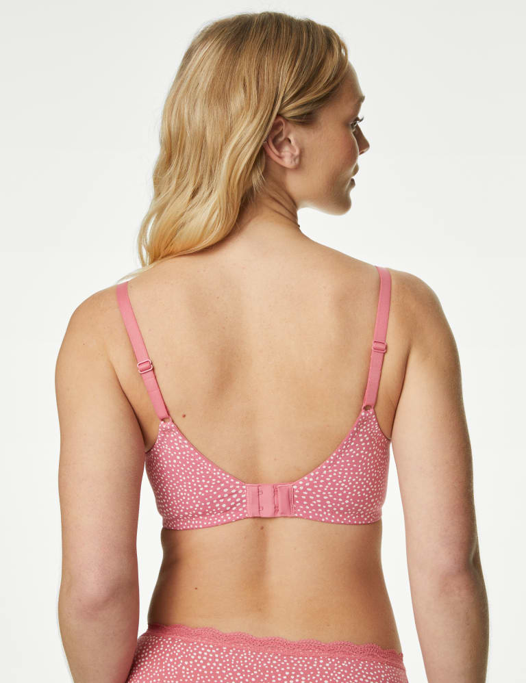 Shop Plain Non-Padded Underwired Demi Bra with Lace Trim Online