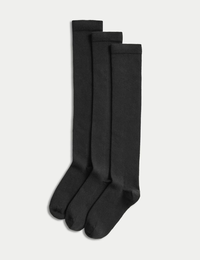 3pk Cotton Rich Over the Knee Socks, M&S Collection