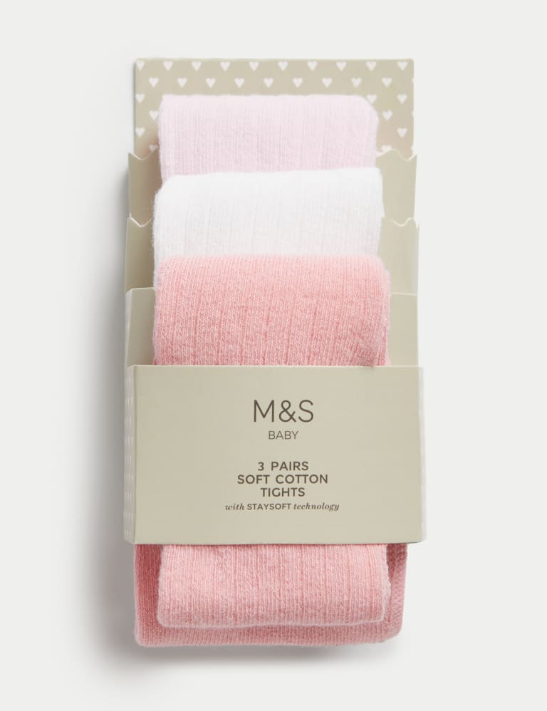 3pk of Cable Knit Tights (2-16 Yrs), M&S Collection