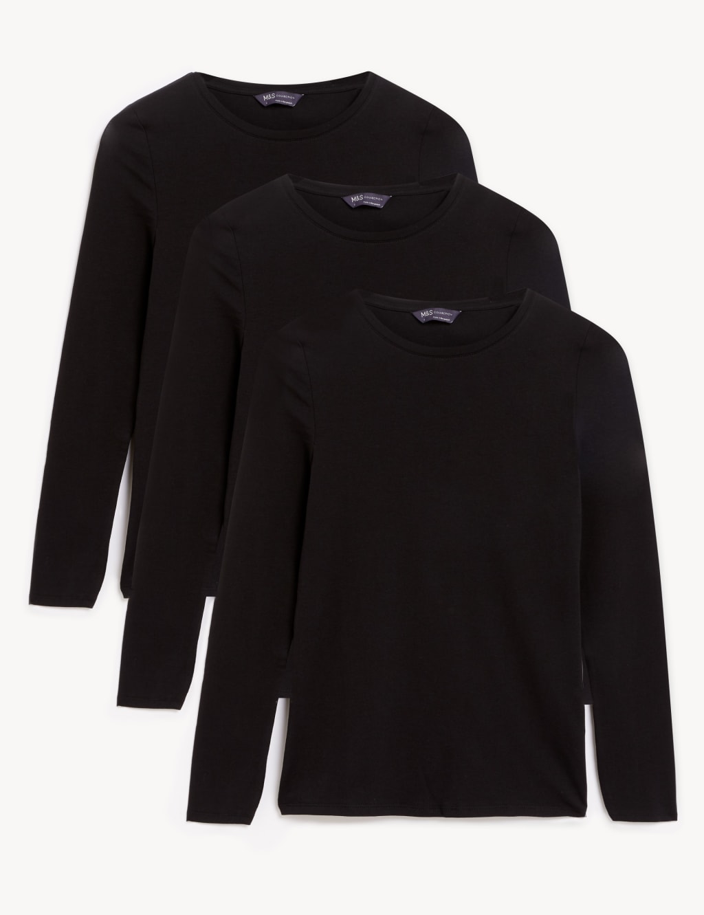 3pk Cotton Rich Slim Fit Top M&S Collection M&S