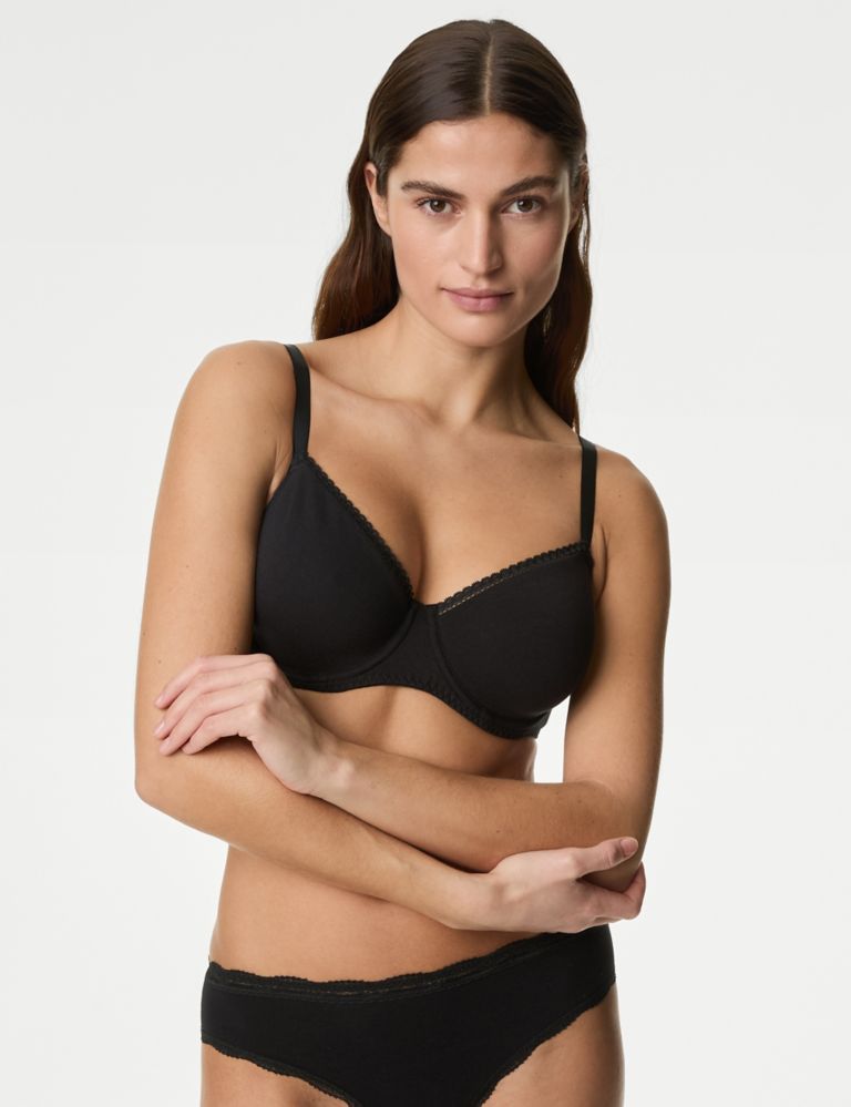 3pk Cotton Rich Wired Full Cup Bra A-E, M&S Collection