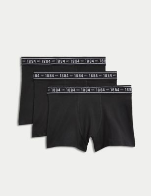 3pk Cotton Rich with Lycra® Trunks (6-16 Yrs) Image 1 of 1