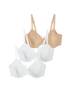 3pk Cotton Wired Full Cup Bras A-E Image 2 of 8
