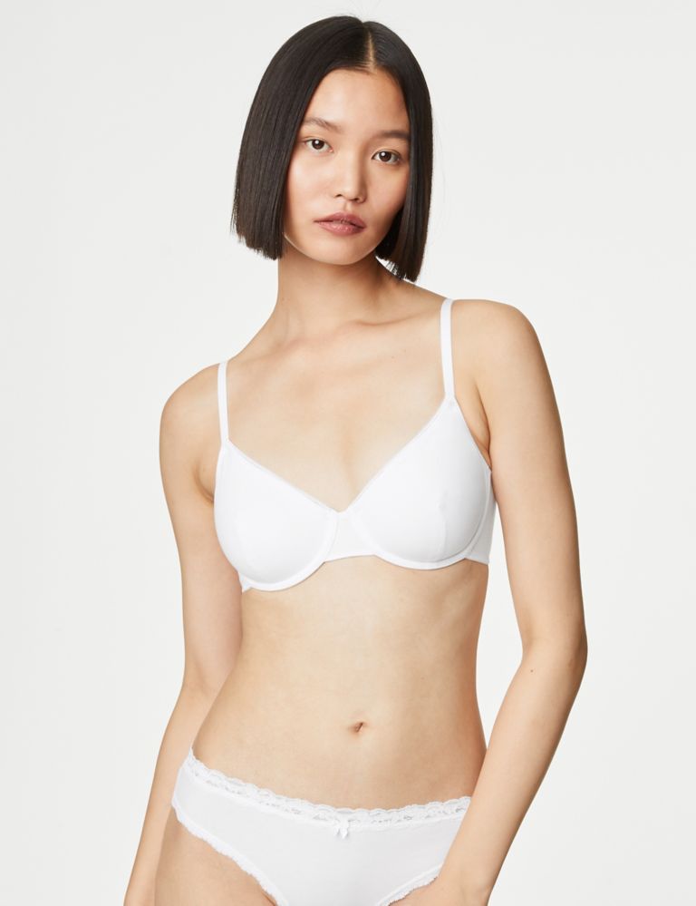 M&S Cool Comfort Smoothing Cotton Rich Underwired Full Cup Bra, 34