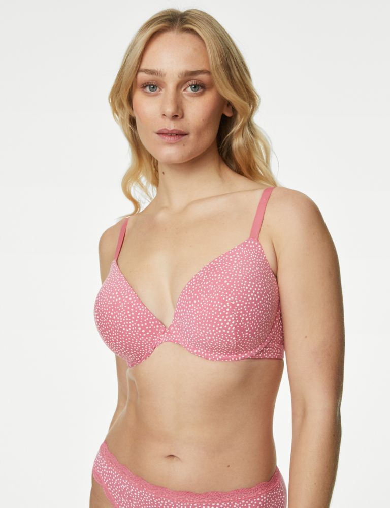 3pk Cotton Wired Plunge T-Shirt Bras A-E, M&S Collection