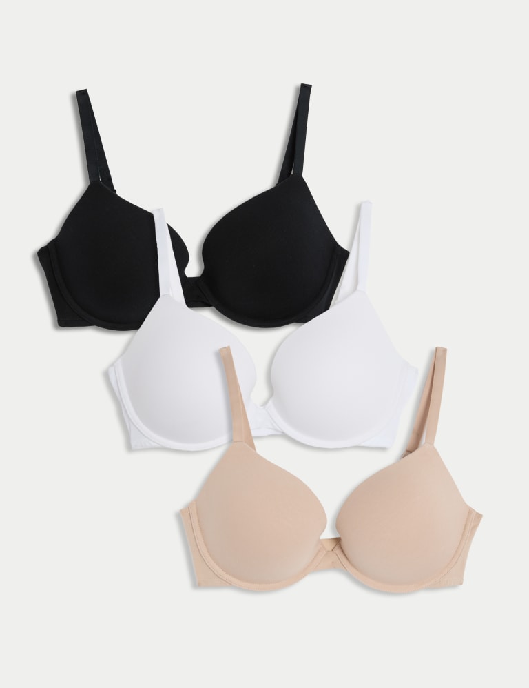 3pk Cotton Wired Push Up Bras A E M S Collection M S