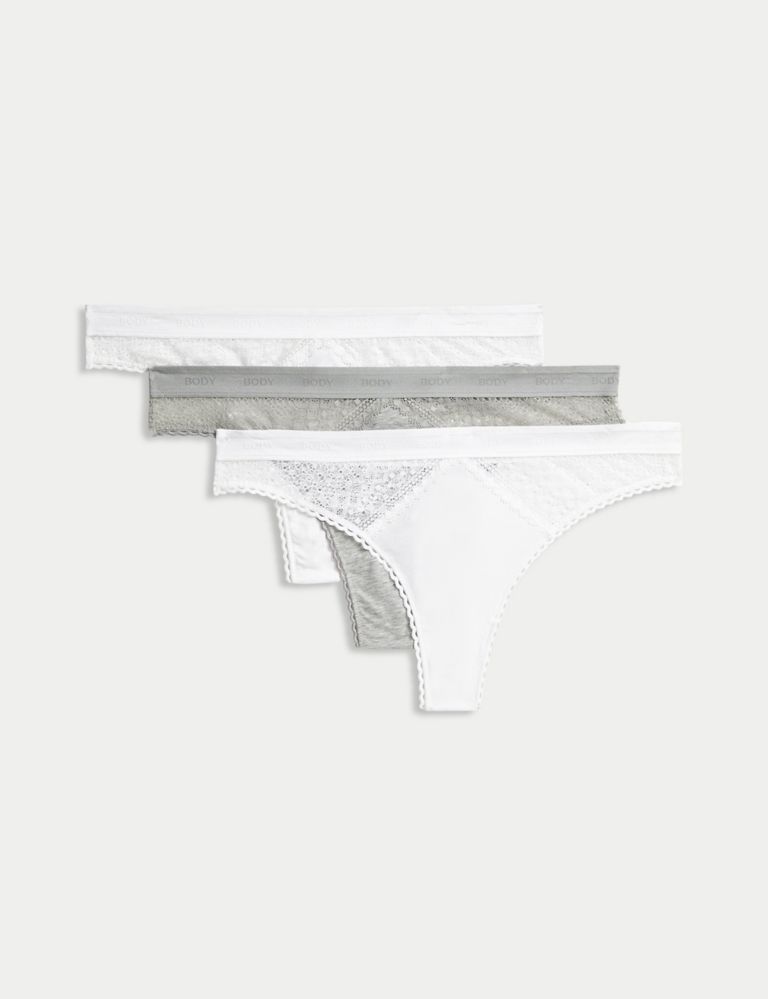 3pk Cotton with Cool Comfort™ Thongs 1 of 7