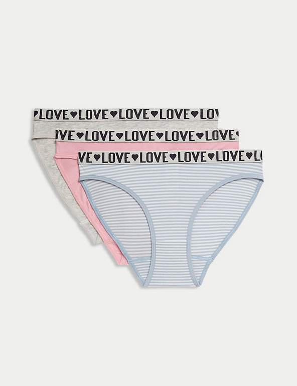 3pk Cotton with Stretch Knickers (6-16 Yrs) Image 1 of 1