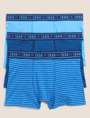 3pk Cotton with Stretch Trunks (6-16 Yrs) Image 1 of 1