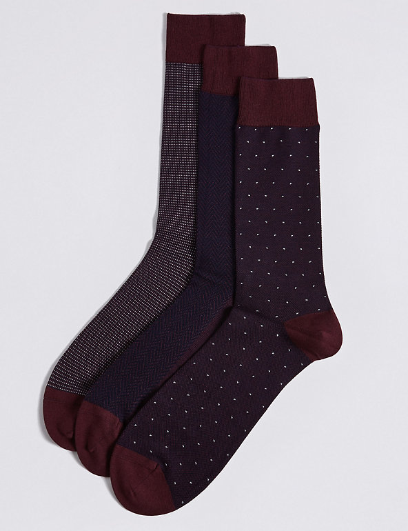 3pk Egyptian Cotton Luxury Socks Image 1 of 1
