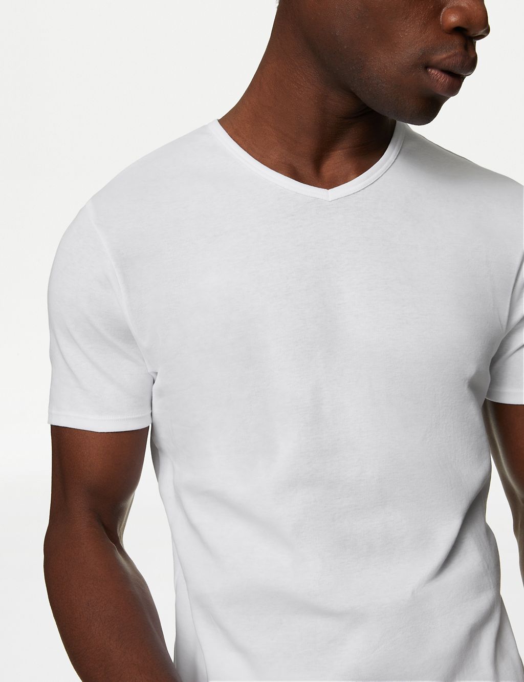 3pk Essential Cotton V-Neck T-Shirt Vests 4 of 4