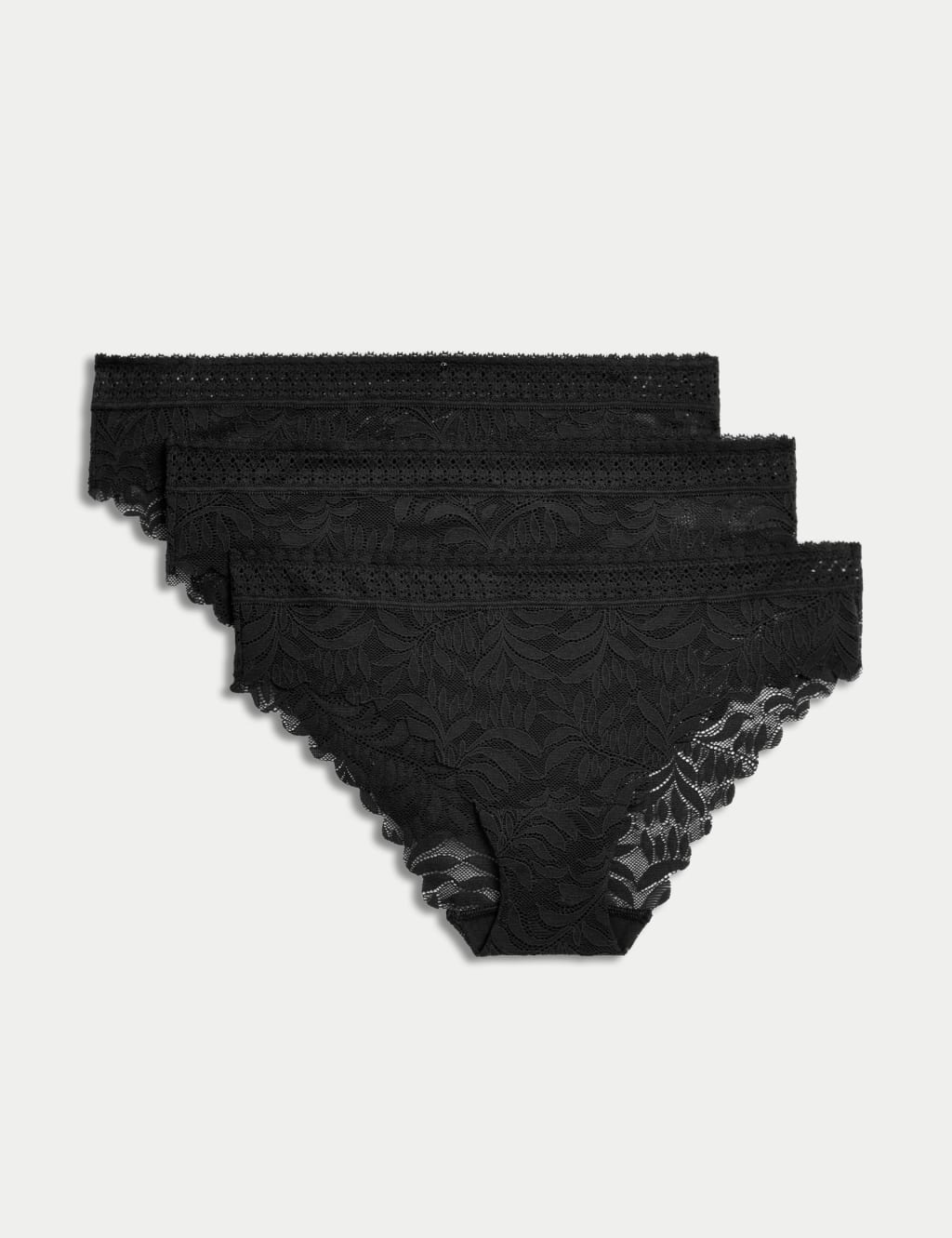 Woman's Black Lace French knickers with geometric design