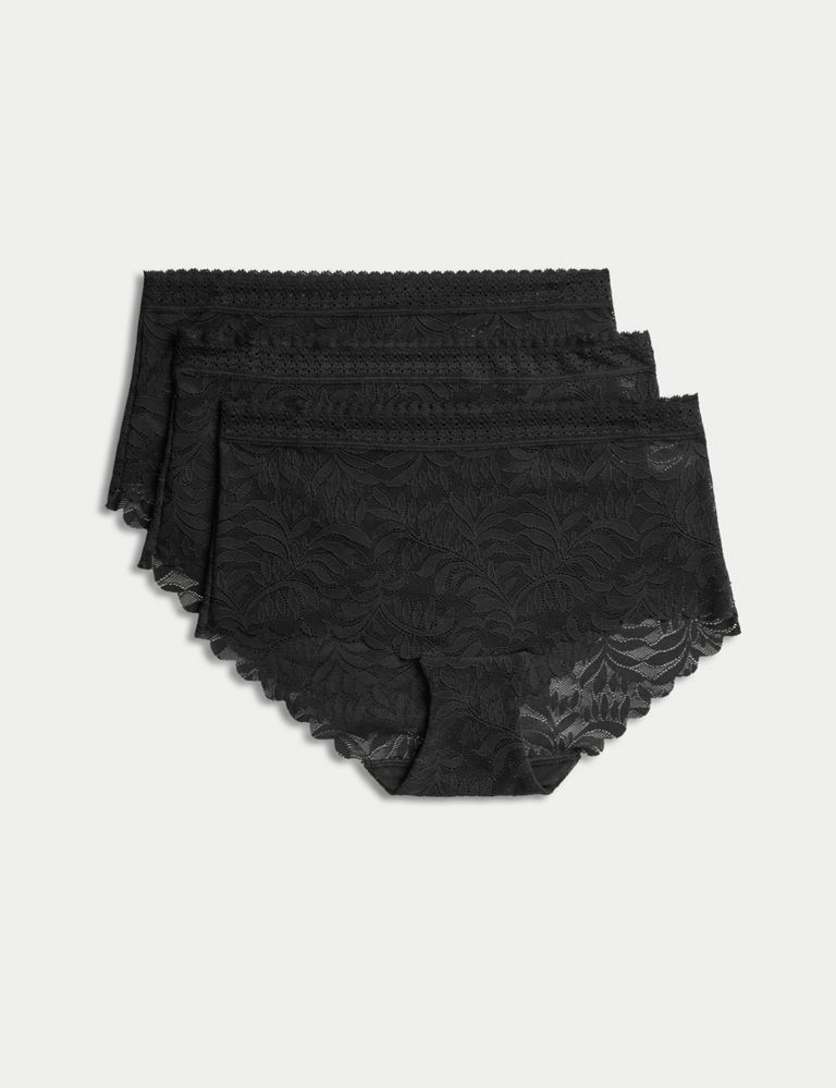 Ex-Store Multipack Shortie Style Knickers with Lace Panels - La