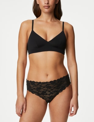 3pk Free Cut Lace Brazilian Knickers Image 2 of 5