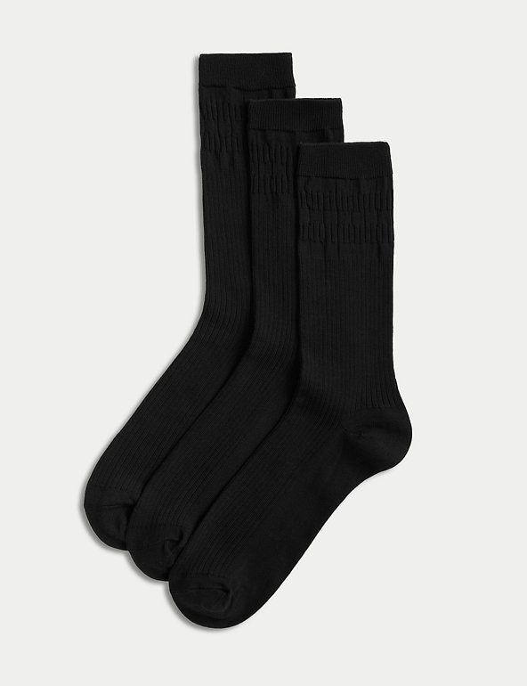 3pk Gentle Grip Cool & Fresh™ Socks | M&S Collection | M&S
