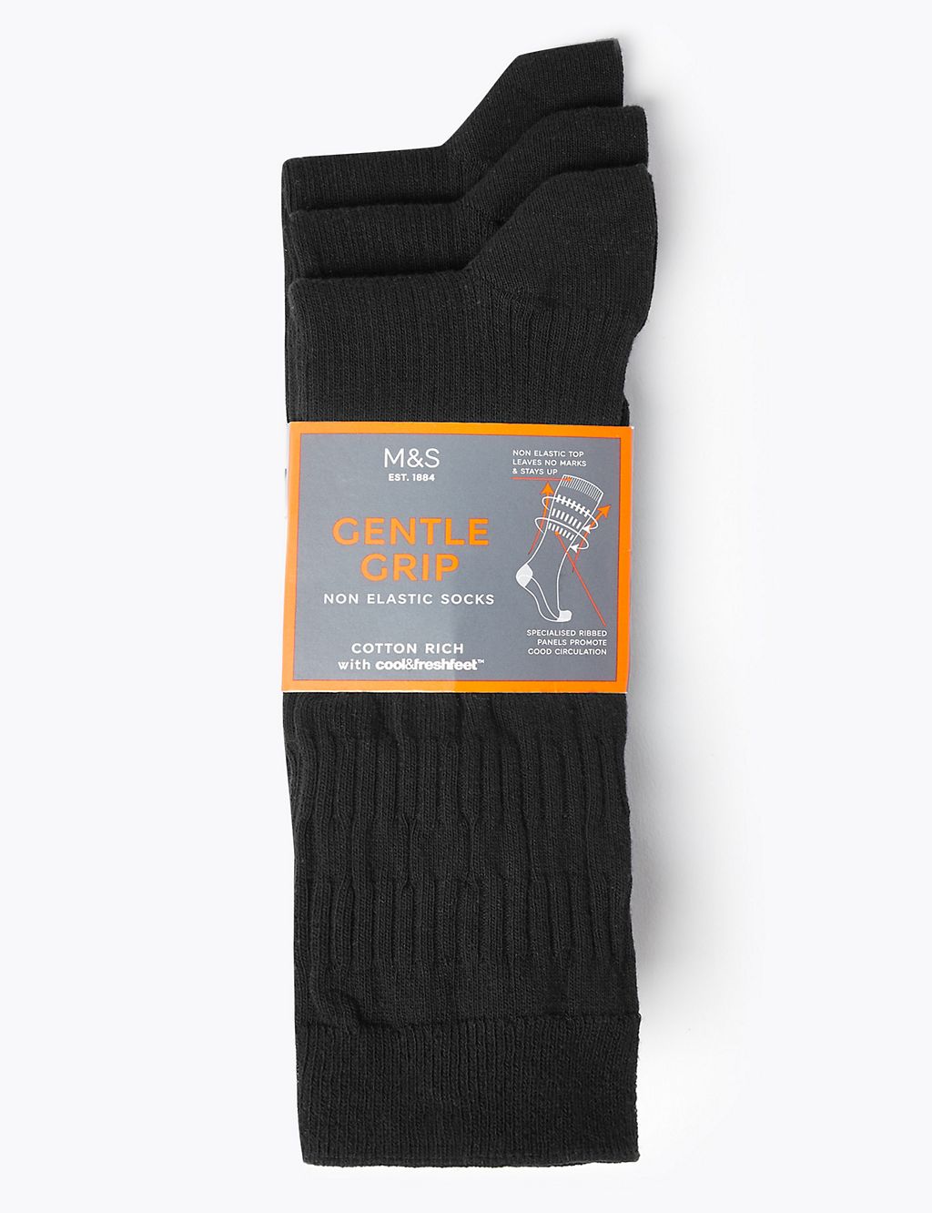 3pk Gentle Grip Cool & Fresh™ Socks 2 of 2
