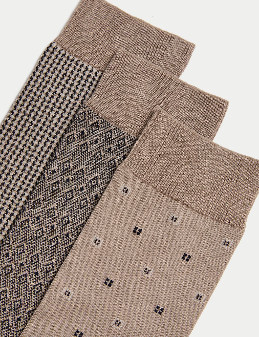3pk Geometric Egyptian Cotton Rich Socks 2 of 2