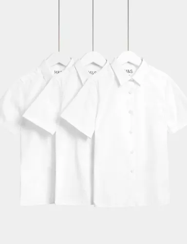 3pk Girls' Longer Length Easy Iron School Shirts (4-18 Yrs) 1 of 5