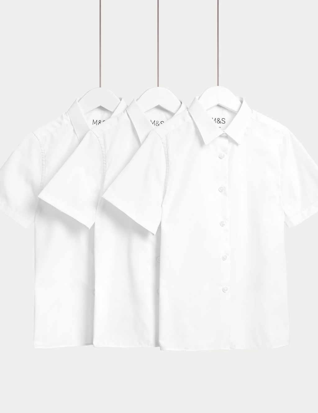 3pk Girls' Longer Length Easy Iron School Shirts (4-18 Yrs) 3 of 5