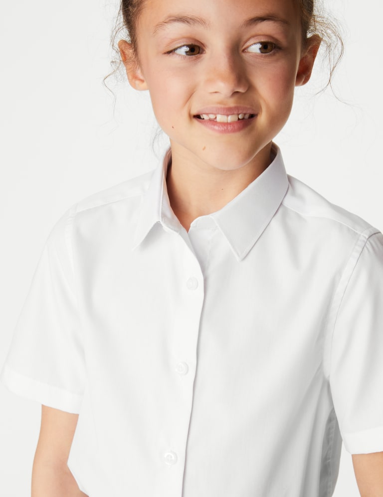3pk Girls Plus Fit Easy Iron School Shirts 4 18 Yrs M S