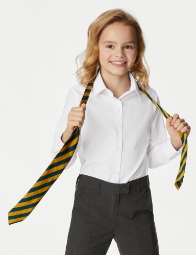 3pk Girls' Plus Fit Easy Iron School Shirts (4-18 Yrs) 1 of 6