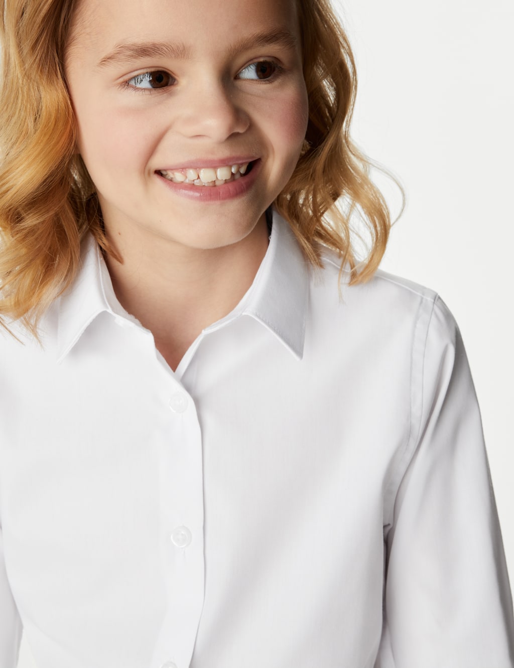 3pk Girls' Plus Fit Easy Iron School Shirts (4-18 Yrs) 4 of 6