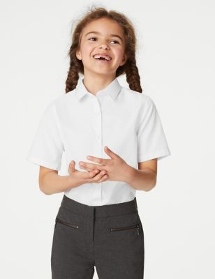 3pk Girls' Slim Fit Easy Iron School Shirts (2-16 Yrs) Image 2 of 5
