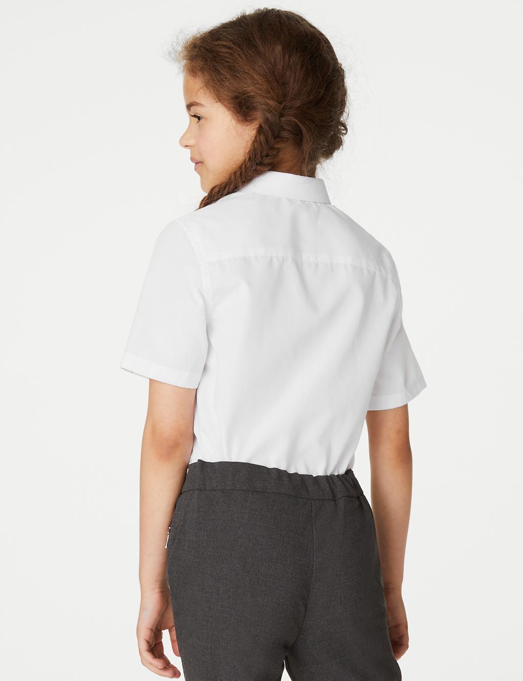3pk Girls' Slim Fit Easy Iron School Shirts (2-16 Yrs) 5 of 5