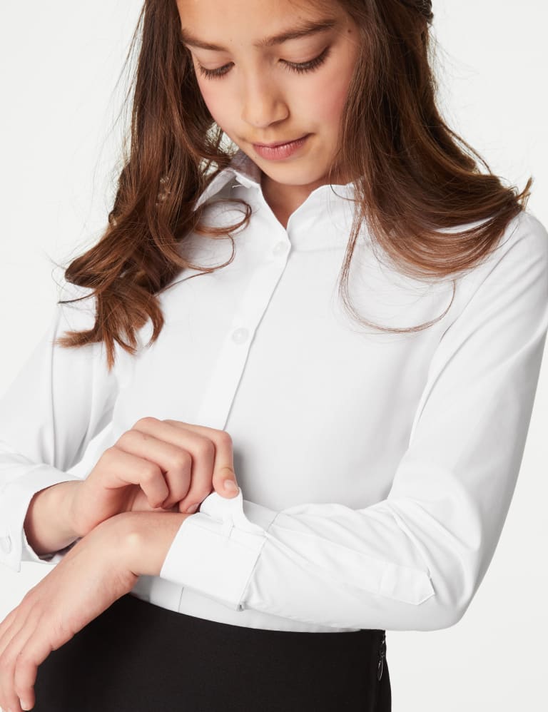 Girls button store down shirt
