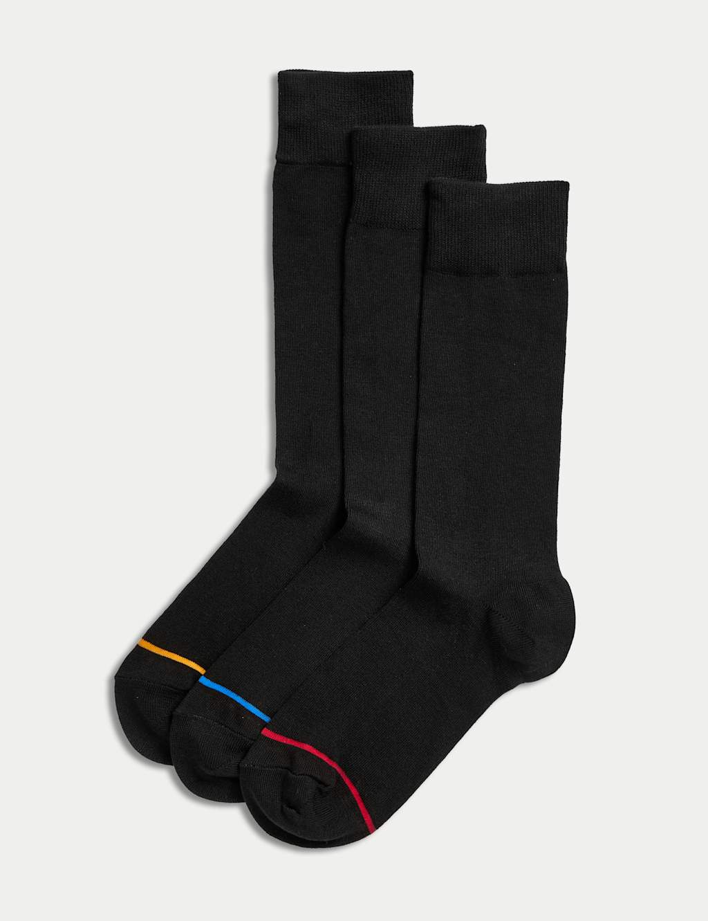 Contrast-stripe athletic socks 3-pack