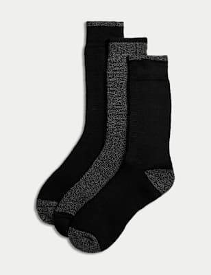 3pk Cotton Blend Thermal Socks (7-10 Yrs)