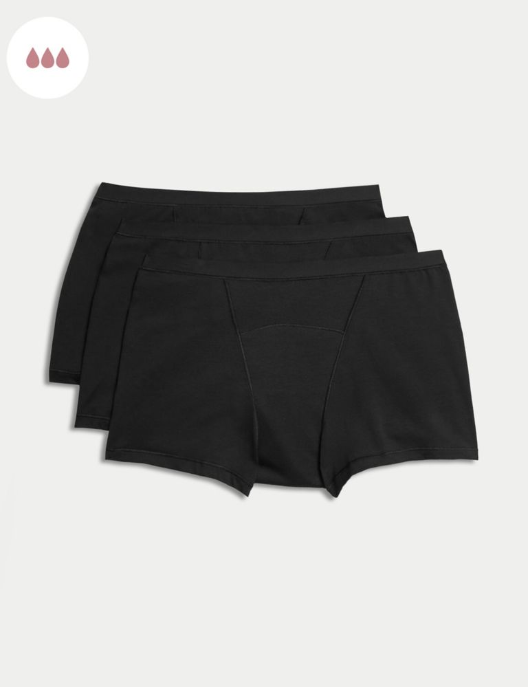 3pk Heavy Absorbency First Period Boy Shorts, M&S Collection