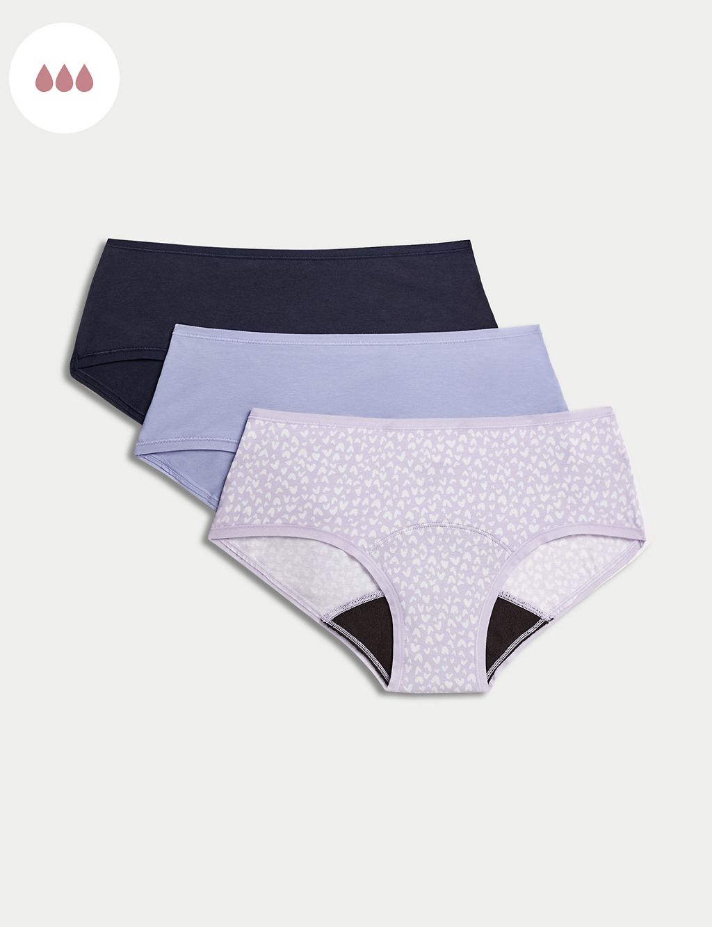 3pk Heavy Absorbency First Period Low Rise Shorts 3 of 4