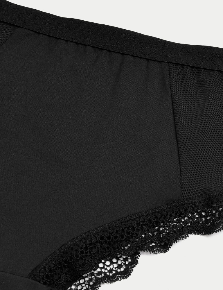 High-waisted Briefs in black stretch tulle