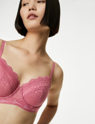 3pk Lace & Mesh Wired Balcony Bras A-E Image 2 of 7