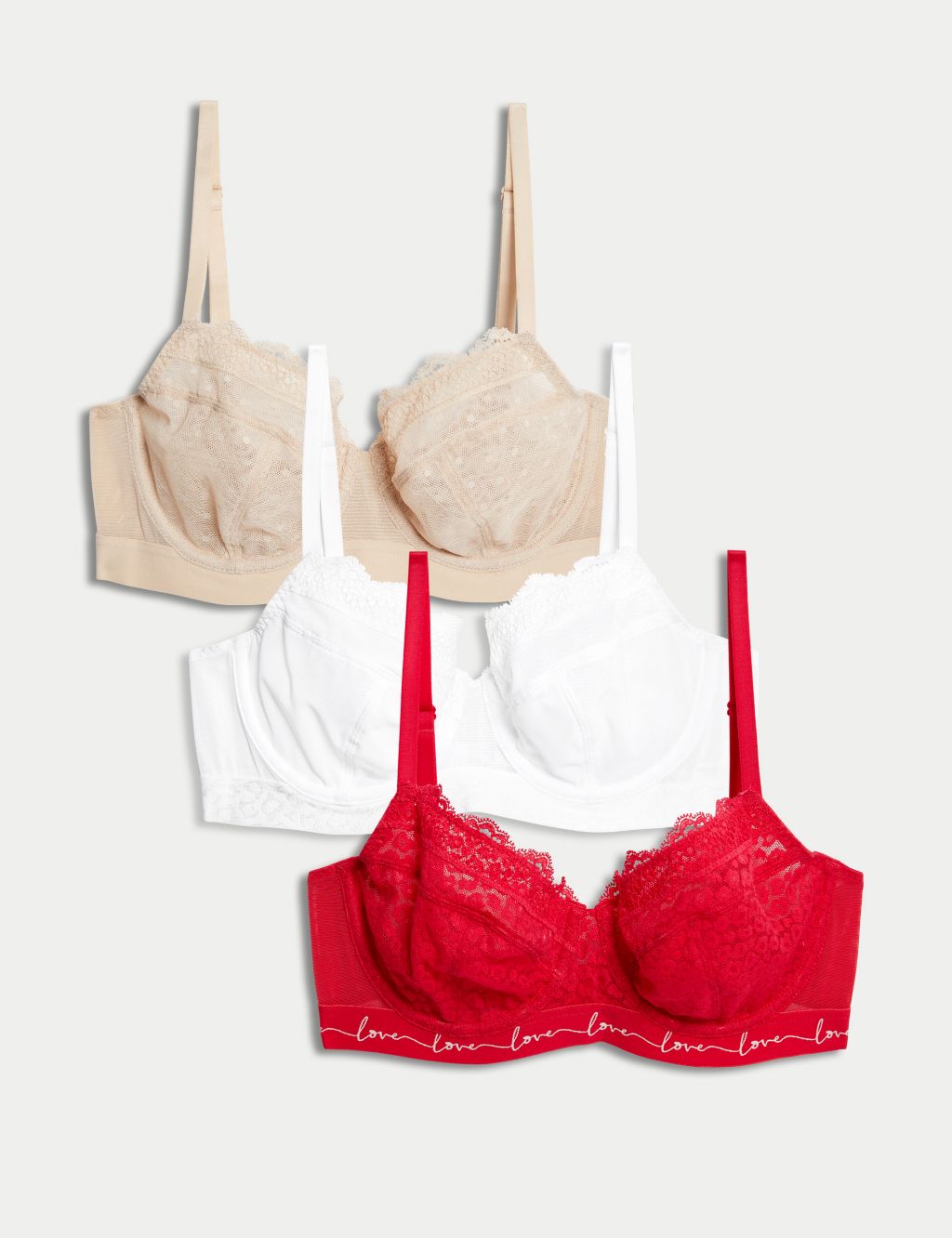 Buy Marks & Spencer 3pk Wired Balcony Bras T33335OPALINE Mix (34C) at
