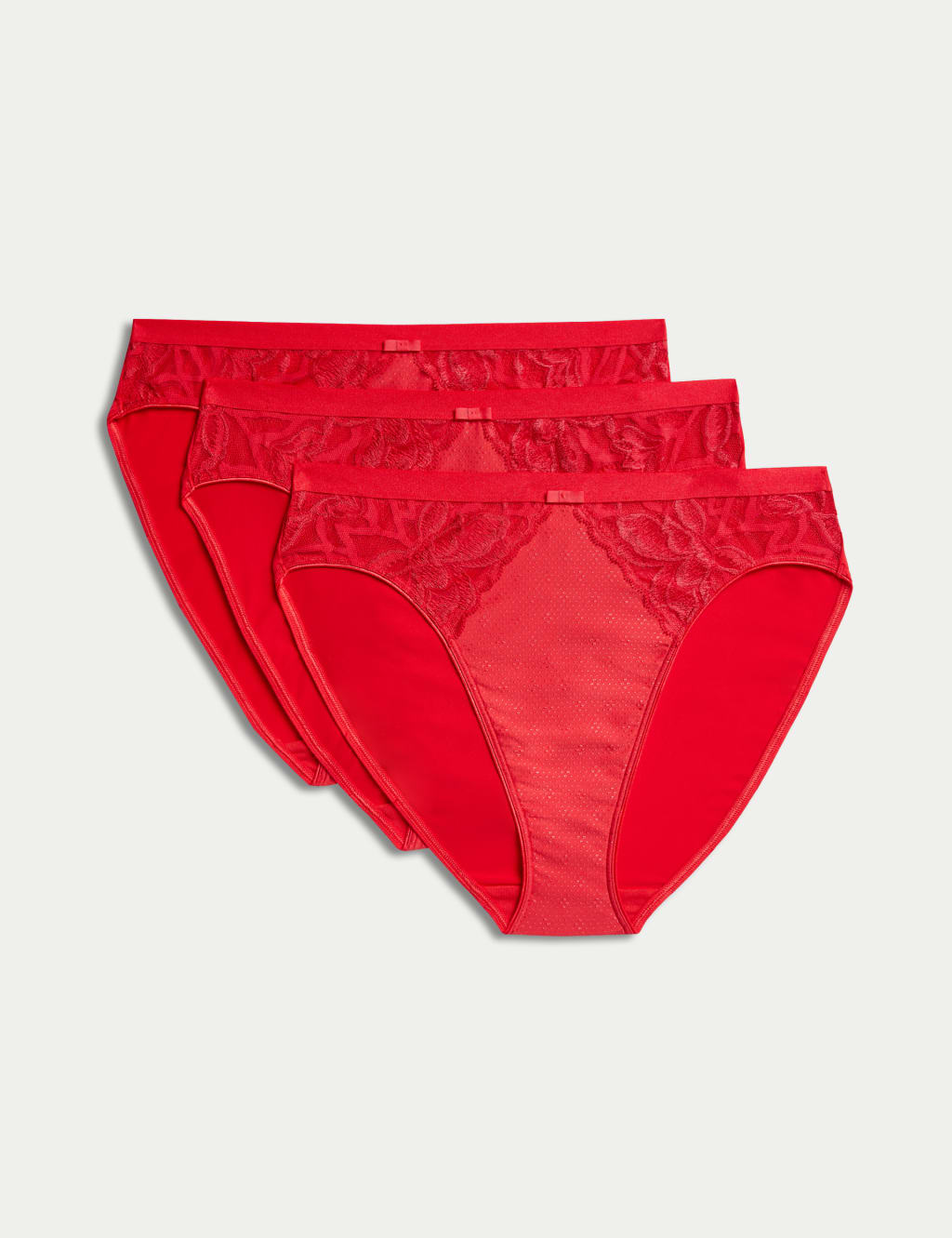 3pk Lace High Leg Knickers M&S Collection M&S