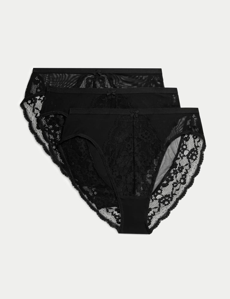3pk Lace High Waisted High Leg Knickers M S Collection M S