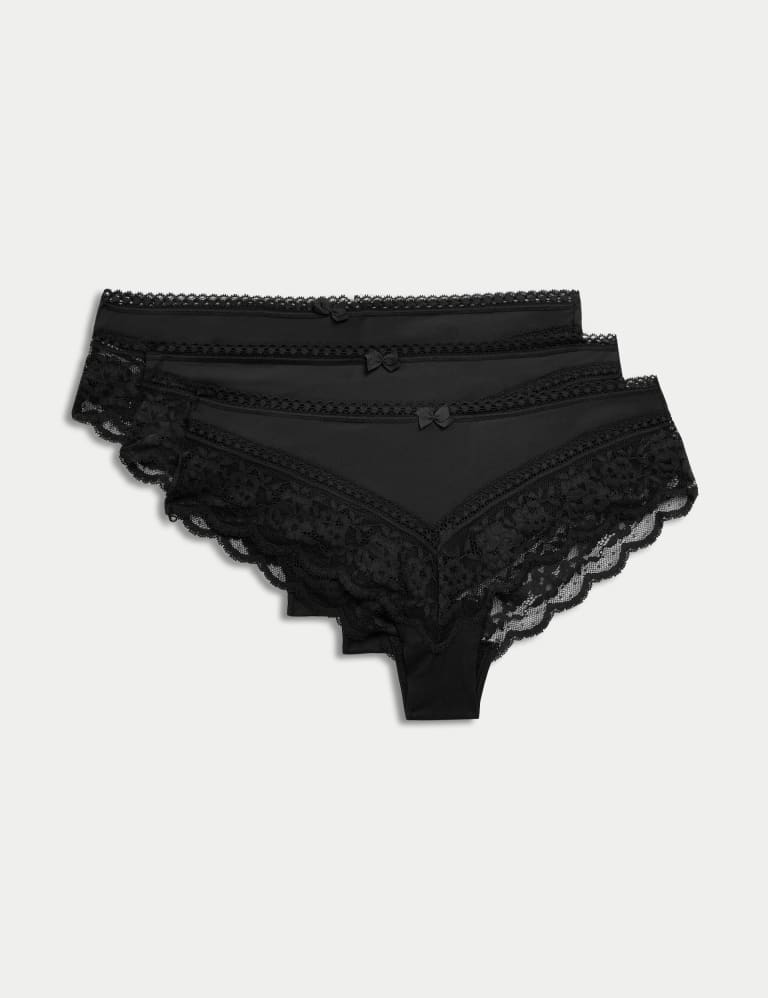 3pk Lace Trim Brazilian Knickers 1 of 6