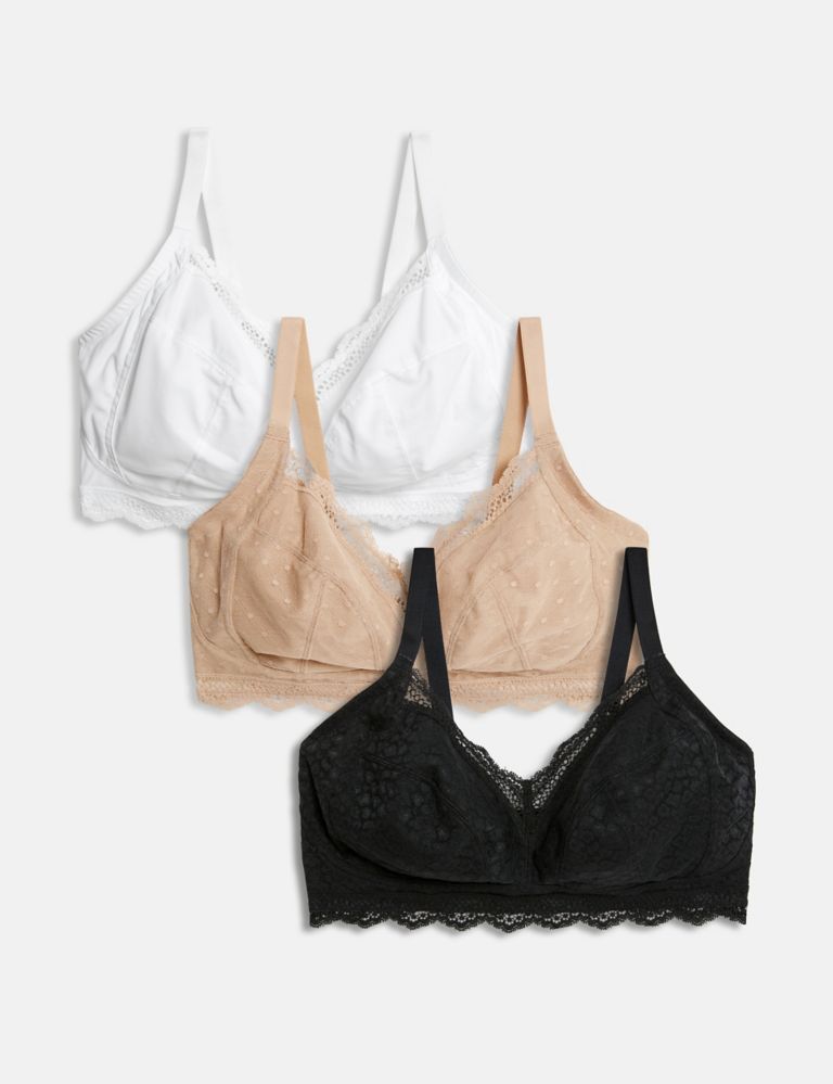 H & M - 2-pack soft lace bras - Black, Compare